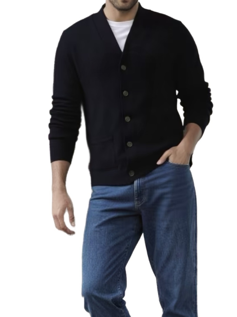 J. Crew Dark Navy Merino Wool  Cardigan Size Medium